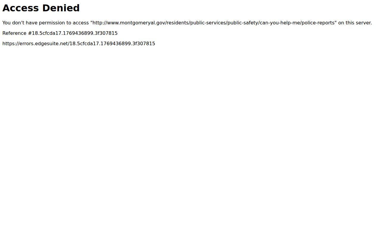 Montgomery Police Department reports page