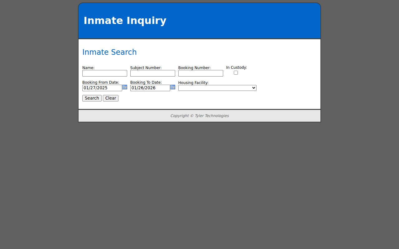 Jefferson County Sheriff inmate search portal