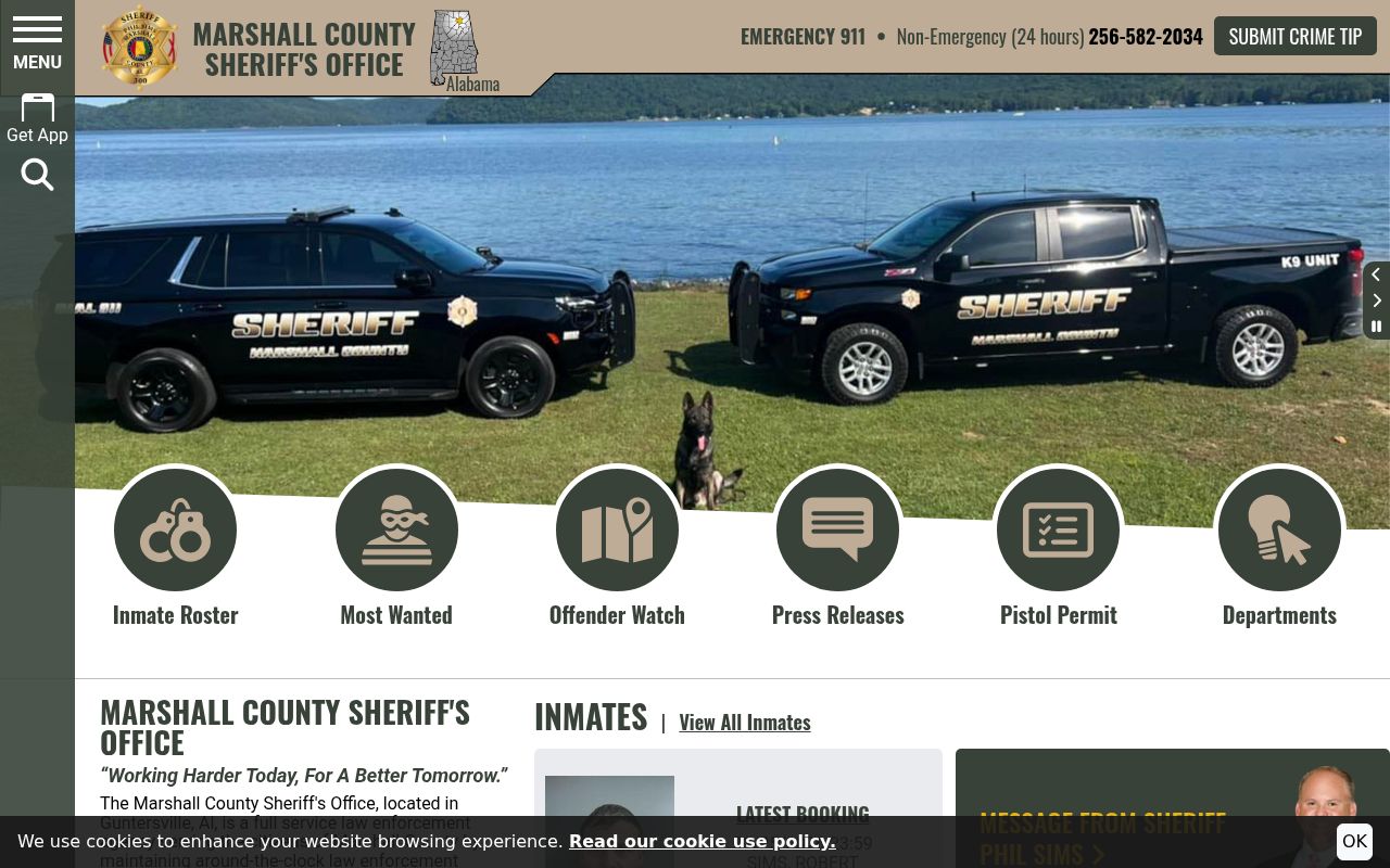 Marshall County Sheriff Office website