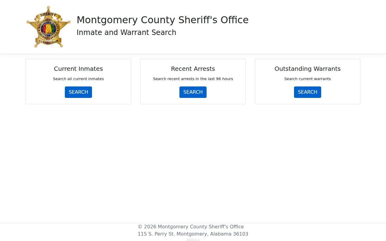 Montgomery County Sheriff inmate search portal